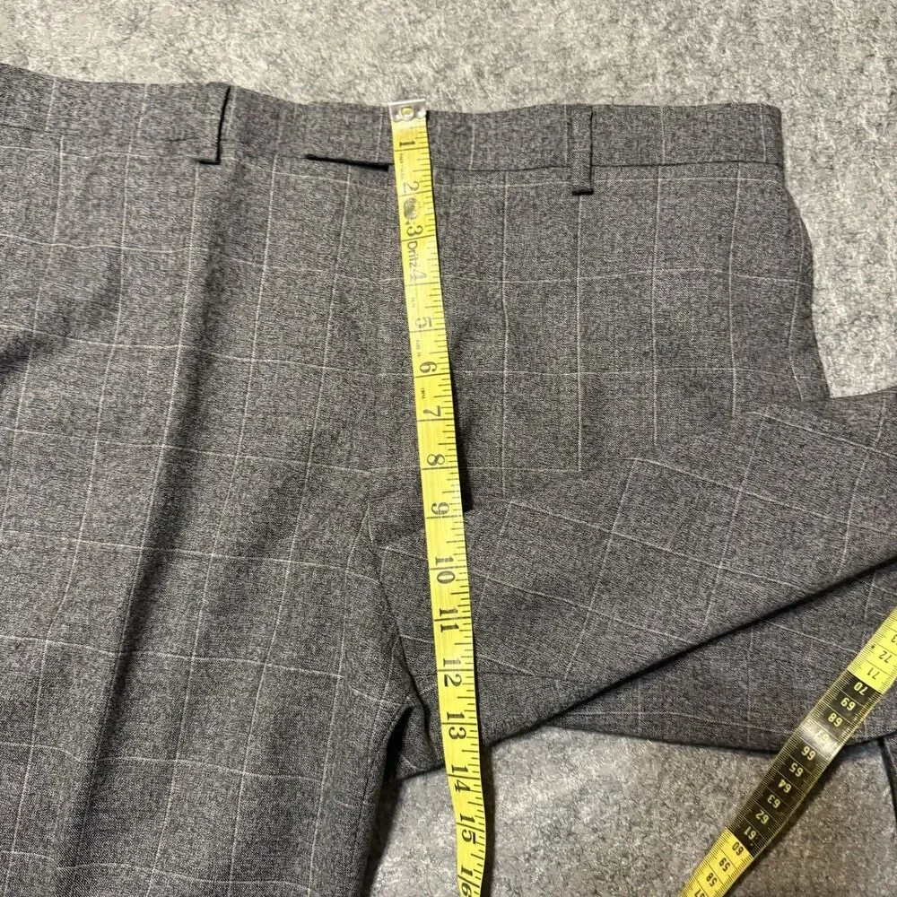 Banana Republic Marzotto Italian Wool 36 x32 Gray Plaid Pants Men's Pleated
